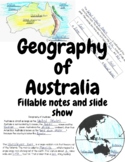 Geography of Australia- Student notes and worksheets