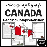 Geography of Canada Reading Comprehension Worksheet Countr