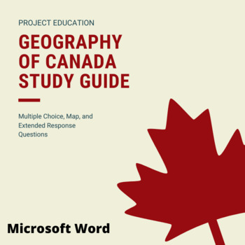 Preview of Geography of Canada Study Guide - Microsoft Word