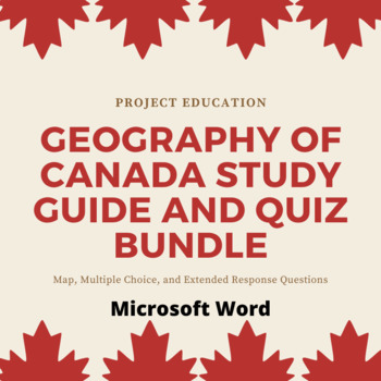 Preview of Geography of Canada Study Guide and Quiz Bundle