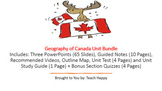 Geography of Canada Unit Bundle