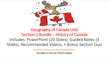 Preview of Geography of Canada Unit - Section 2 Bundle - History of Canada