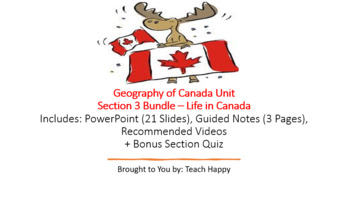 Preview of Geography of Canada Unit - Section 3 Bundle - Life in Canada