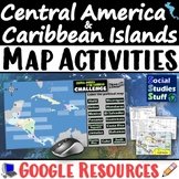 Geography of Central America and the Caribbean Map Practic