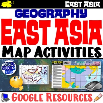 Preview of Geography of East Asia Map Practice Activities | Print and Digital | Google