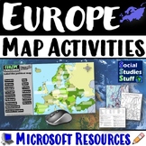 Geography of Europe Map Practice Activities | Print and Di