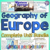 Geography of Europe Unit Bundle: Maps, Activities, Project