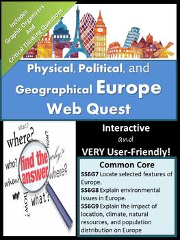 Preview of Geography of Europe Webquest!