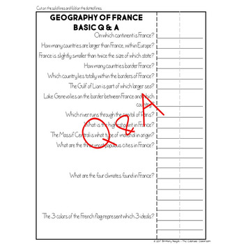 Geography of France - Map Activity by The Colorado Classroom | TpT