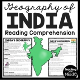 Geography of India Reading Comprehension Worksheet Asia Co