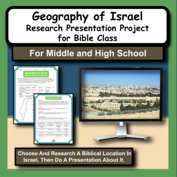 Preview of Geography of Israel Research Project and Presentation Activity for Bible Class
