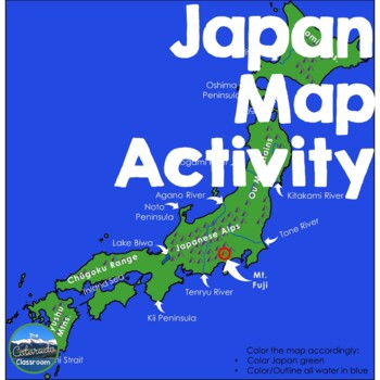 Preview of Geography of Japan Map Activity