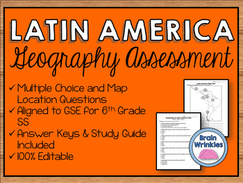 Preview of Geography of Latin America Assessment (SS6G1, SS6G2, SS6G3)