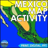 Geography of Mexico Map Activity | Digital and Print
