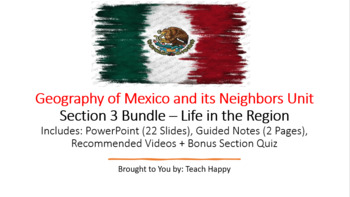 Preview of Geography of Mexico - Section 3 Bundle - Life in the Region