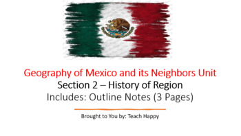 Preview of Geography of Mexico Unit - Section 2 Outline Notes