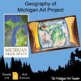 Geography of Michigan Art Project - Map Drawing - Art Lesson