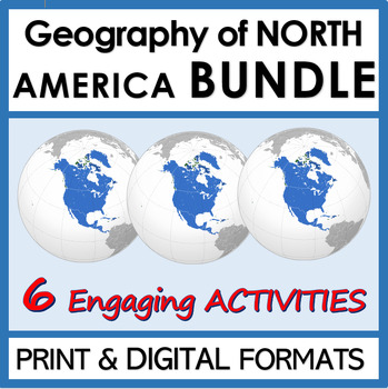 Preview of Geography of North America BUNDLE | 6 Engaging Bingo, Memory & Puzzle Activities