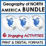 Geography of North America BUNDLE | 6 Engaging Bingo, Memo