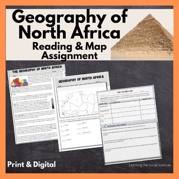 Preview of Geography of North Africa Reading & Map Assignment: Print & Digital