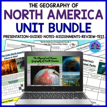 Preview of Geography of North America: United States and Canada Unit Bundle