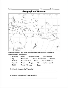 Geography of Oceania by Julisa Alvarez | TPT