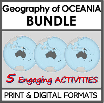 Preview of Geography of Oceania BUNDLE | 5 Engaging Geography, Memory & Puzzle Activities