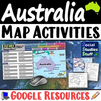 Preview of Geography of Oceania Map Practice Activities | Australia Region | Google