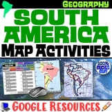 Geography of South America Map Practice Activities | Print