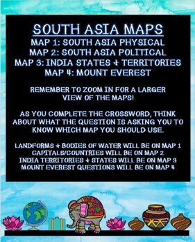 Geography of South Asia Crossword Puzzles by Southernmost Point Social