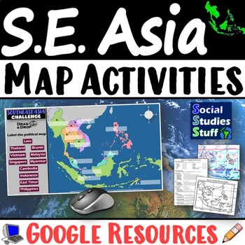 Preview of Geography of Southeast Asia Map Practice Activities | SE Asia Region | Google