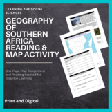 Geography of Southern Africa Reading & Map Assignment: Pri