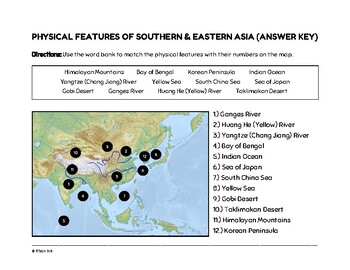 Geography of Southern & Eastern Asia (Worksheets) by Khan Ink | TpT