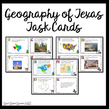 Preview of Geography of Texas Task Cards for Texas History 7th Grade
