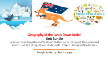 Preview of Geography of the Lands Down Under Unit Bundle