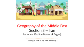 Preview of Geography of the Middle East - Section 3 - Outline Notes and Section Worksheet