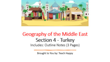 Preview of Geography of the Middle East - Section 4 - Outline Notes and Section Worksheet
