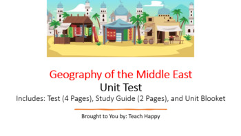 Preview of Geography of the Middle East - Test, Study Guide, and Unit Blooket