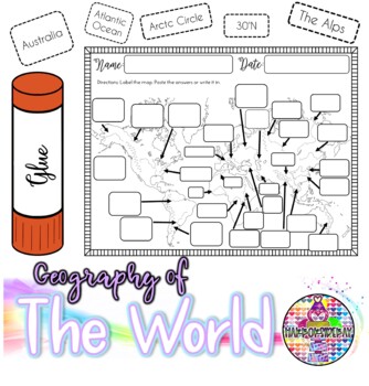 Preview of World Map Worksheets with BOOM Cards