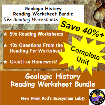 Preview of Geologic History Full Unit Reading Worksheet Bundle *Editable*