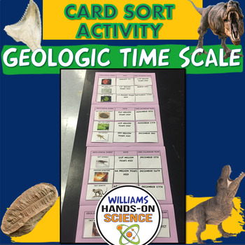 Preview of Geologic Time Scale Card Sort NGSS MS-LS4-1 Digital or Print Graphic Organizer