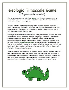 Preview of Geologic Time Scale Game