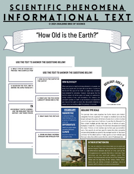Preview of Geologic Time Scale PDF + Digital Guided Reading Activity