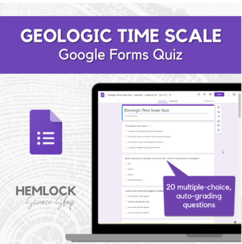 Preview of Geologic Time Scale Quiz in Google Forms