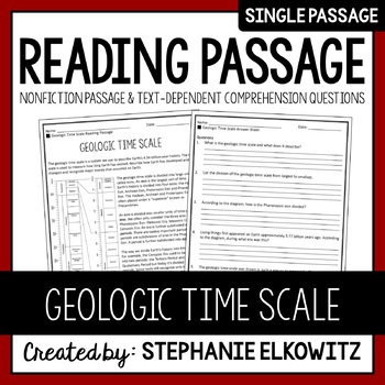 Preview of Geologic Time Scale Reading Passage | Printable & Digital