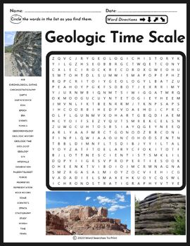 Preview of Geologic Time Scale Word Search Puzzle