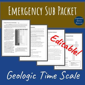 Preview of Geologic Time Scale of Life Editable Sub Packet