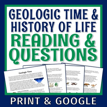 Preview of Geologic Time and History of Life on Earth Reading Article Questions Worksheet