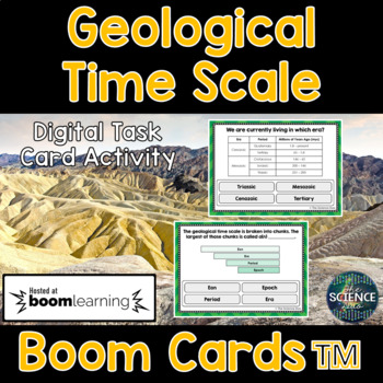 Preview of Geological Time Scale Task Cards - Distance Learning Digital Boom Cards™