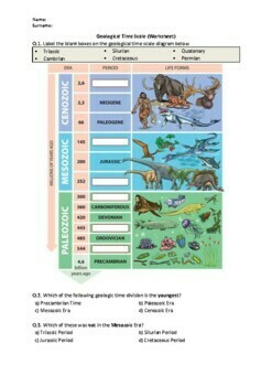 Preview of Geological Time Scale - Worksheet | Printable and Distance Learning